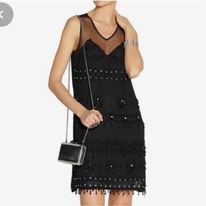 Anthro Anna Sui Beaded Overlay Mini Dress